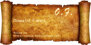 Oswald Fanni névjegykártya