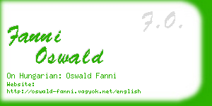 fanni oswald business card